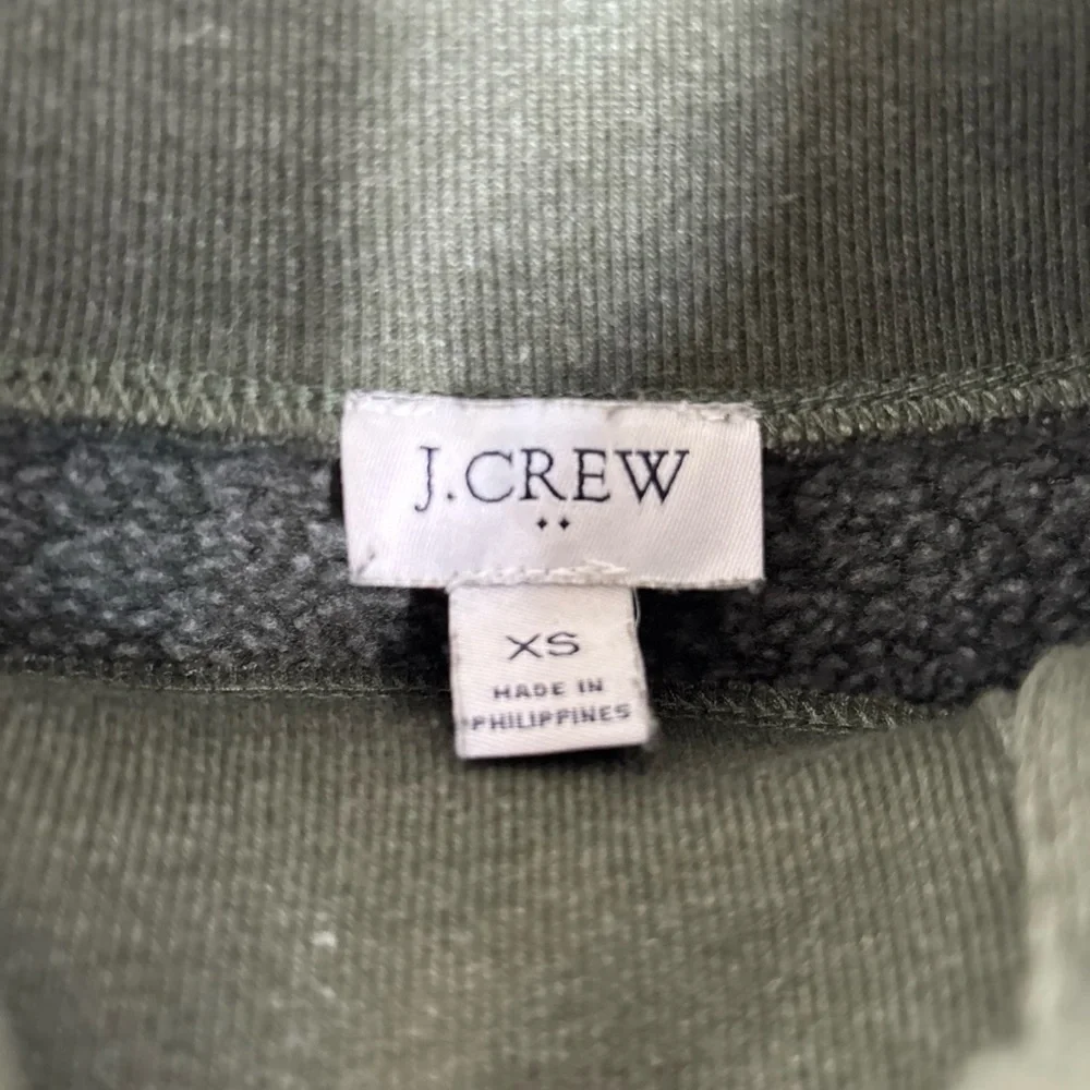 BN1 J. Crew Fleece Sweater Sage Green Oversized Pullover Cotton‎ Blend XS